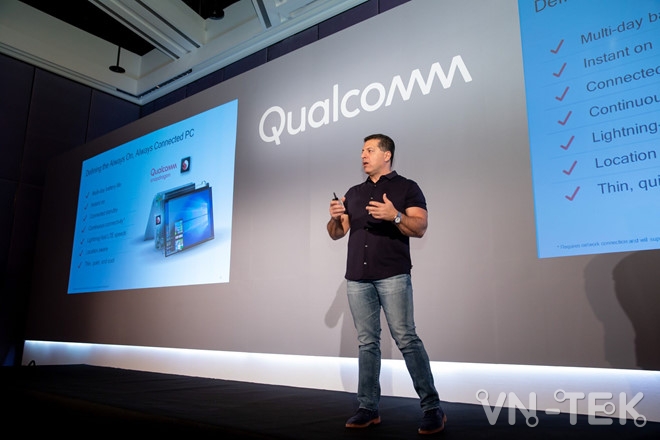 Ong Alex Katouzian Pho chu tich va Tong quan ly mang kinh doanh di dong Qualcomm Technologies Inc tai Computex 2018 - Máy tính Windows 10 dùng chip Snapdragon 850 ra mắt cuối năm 2018