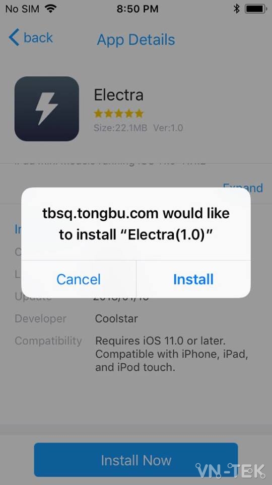 jailbreak iphone 5 - Cách jailbreak iOS 11.0 – 11.1.2 bằng Electra không cần máy tính