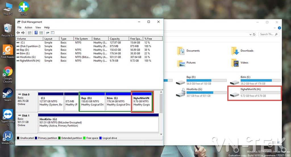 disk management 13 - Hướng dẫn chia và gộp ổ cứng trực tiếp trên Windows