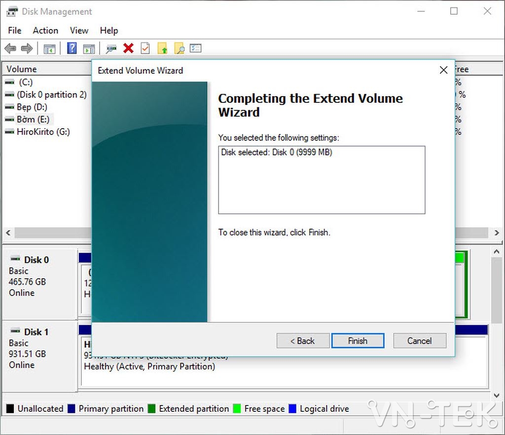 disk management 20 - Hướng dẫn chia và gộp ổ cứng trực tiếp trên Windows