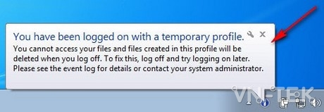 fix loi logged on with a temporary profile trong win 7 1 - Fix lỗi "Logged on with a Temporary Profile" trên Windows 7