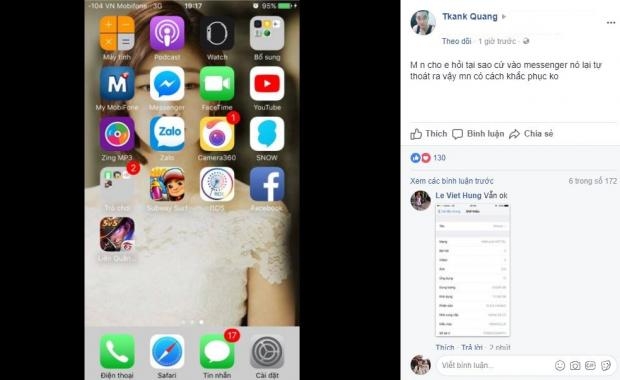 Loi Facebook tren iOS 2 - Sửa lỗi Facebook Messenger khiến thiết bị iOS không thể login