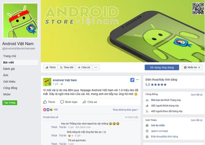 fanpage facebook 3 - Fanpage Android Việt Nam 16 triệu like biến mất