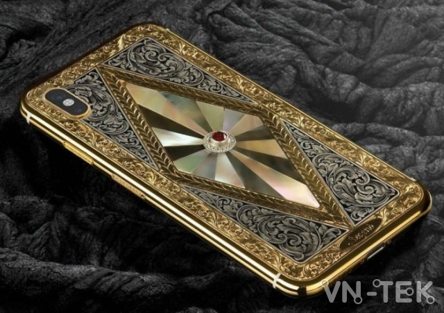 iphone x ma vang kham xa cu 2 - iPhone X mạ vàng khảm xà cừ giá trăm triệu của giới siêu giàu