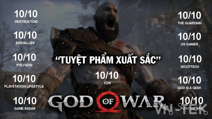 god of war 2018 1 - Game thủ Việt đang phát cuồng vì bảng điểm toàn 10 của God of War 2018