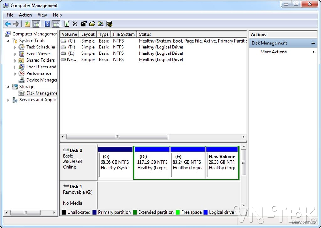 disk management 14 - Hướng dẫn chia và gộp ổ cứng trực tiếp trên Windows