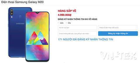 samsung galaxy m20 2 - Samsung Galaxy M20 pin 5000mAh lộ giá bán lẻ tại Việt Nam