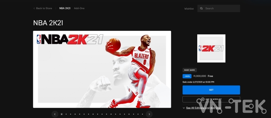 NBA 2K21 epic games 2 - Cách tải và chơi miễn phí NBA 2K21 trên PC qua Epic Games
