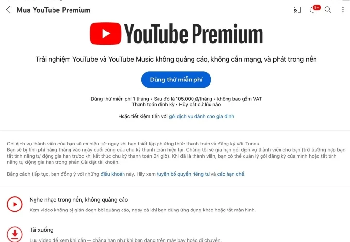 youtube 2 01243378.jpg - Cách đăng ký YouTube Premium tại Việt Nam